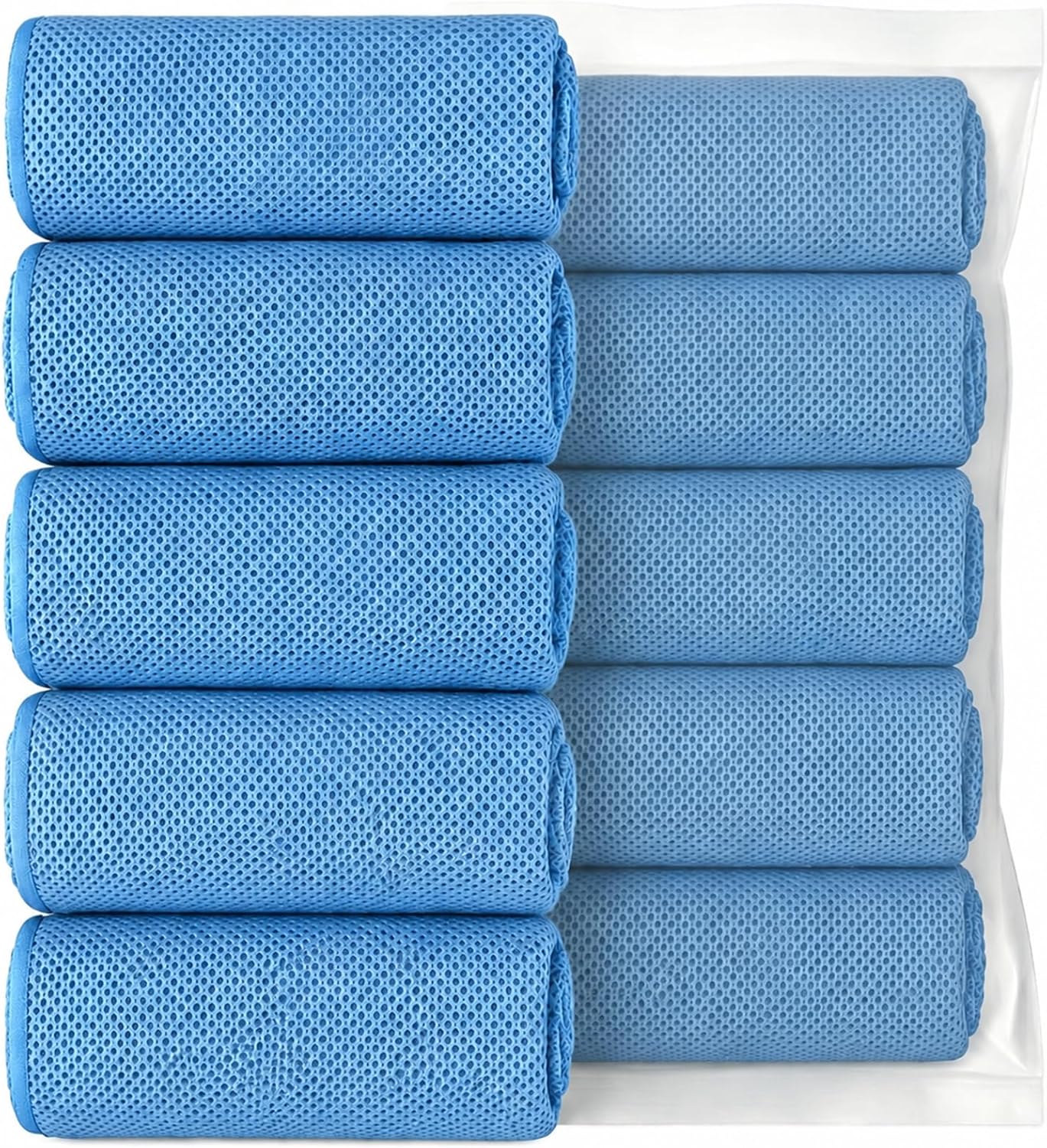 5 Pack Cooling Towels, 40 Inches x 12 Inches, Breathable Soft Chilly Microfiber Towel for Yoga, Sport, Running, Workout, Gym, Camping and Fitness, Multicolor