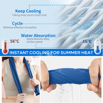 5 Pack Cooling Towels, 40 Inches x 12 Inches, Breathable Soft Chilly Microfiber Towel for Yoga, Sport, Running, Workout, Gym, Camping and Fitness, Multicolor