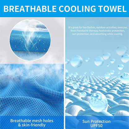 5 Pack Cooling Towels, 40 Inches x 12 Inches, Breathable Soft Chilly Microfiber Towel for Yoga, Sport, Running, Workout, Gym, Camping and Fitness, Multicolor