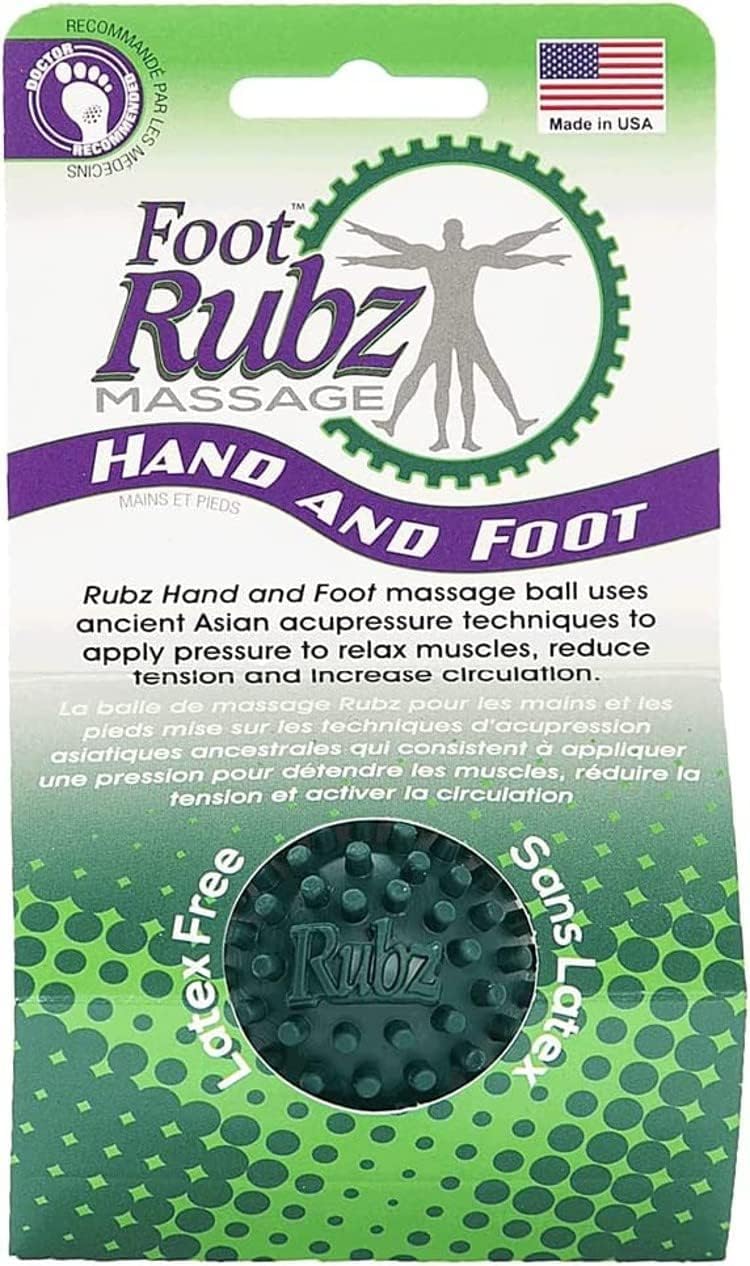 Foot Rubz Hand & Back Massage Ball - Relieve Pain from Plantar Fasciitis, Tight Muscles & Sore Feet - Massage Tool