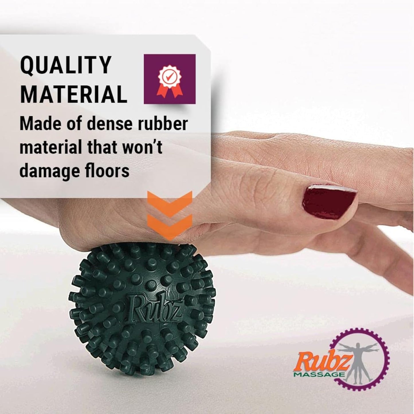 Foot Rubz Hand & Back Massage Ball - Relieve Pain from Plantar Fasciitis, Tight Muscles & Sore Feet - Massage Tool