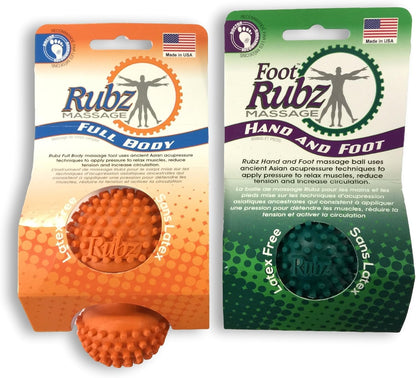 Foot Rubz Hand & Back Massage Ball - Relieve Pain from Plantar Fasciitis, Tight Muscles & Sore Feet - Massage Tool