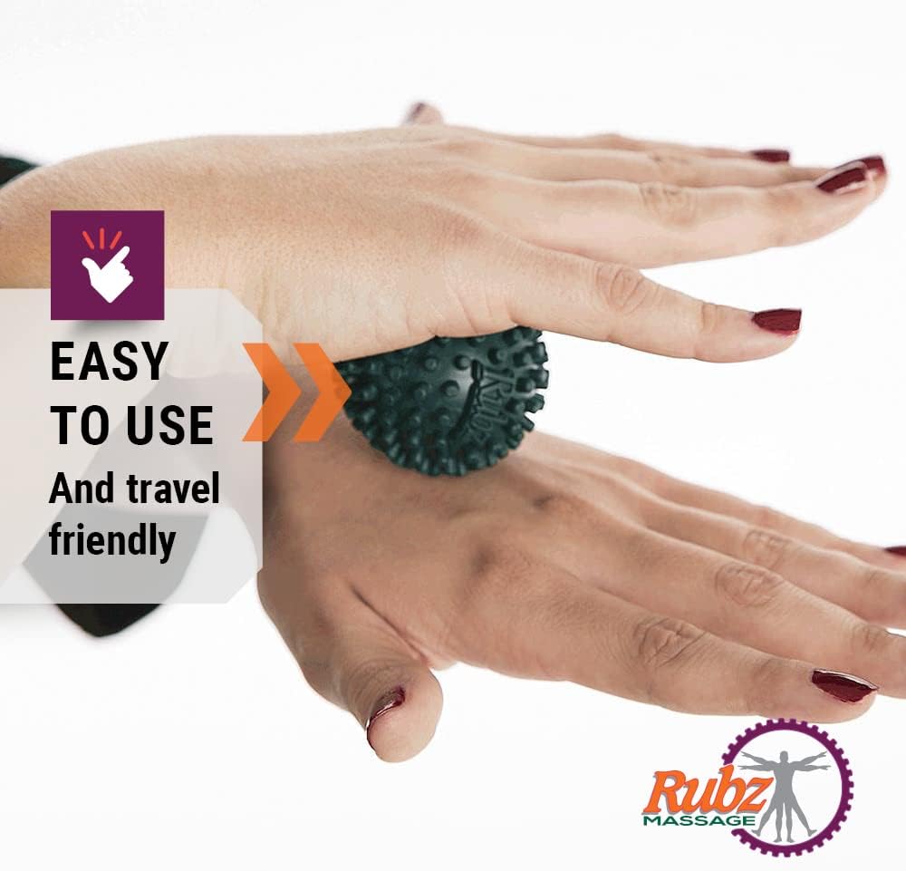 Foot Rubz Hand & Back Massage Ball - Relieve Pain from Plantar Fasciitis, Tight Muscles & Sore Feet - Massage Tool