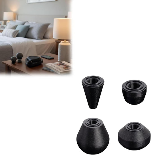 Massage Gun Attachments Compatible with Theragun Mini, 4 Pcs Replacement Heads, Multi-Use Muscle Massage Accessories Durable Attachment Kit, 3D-Printed Soft TPU Material (Black)