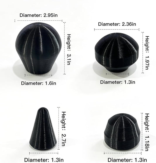 Massage Gun Attachments Compatible with Theragun Mini, 4 Pcs Replacement Heads, Multi-Use Muscle Massage Accessories Durable Attachment Kit, 3D-Printed Soft TPU Material (Black)