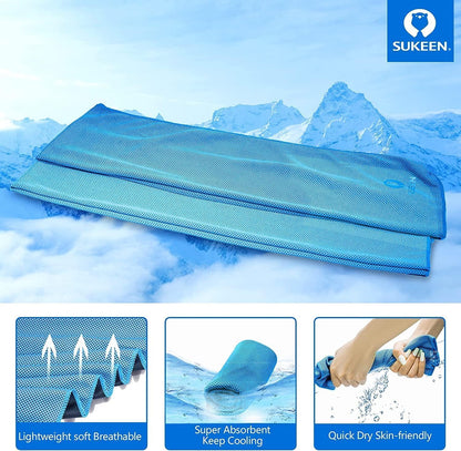 4Pack Cooling Towel (40"x12") for Neck and Face, Soft & Breathable Chilly Sports Towel, Quick-Drying Sweat Absorbing Cooling Neck Wraps Cooling for Yoga, Sport, Running, Workout