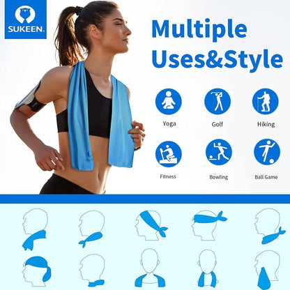 4Pack Cooling Towel (40"x12") for Neck and Face, Soft & Breathable Chilly Sports Towel, Quick-Drying Sweat Absorbing Cooling Neck Wraps Cooling for Yoga, Sport, Running, Workout