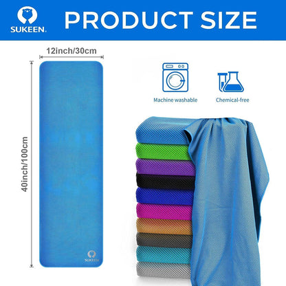 4Pack Cooling Towel (40"x12") for Neck and Face, Soft & Breathable Chilly Sports Towel, Quick-Drying Sweat Absorbing Cooling Neck Wraps Cooling for Yoga, Sport, Running, Workout