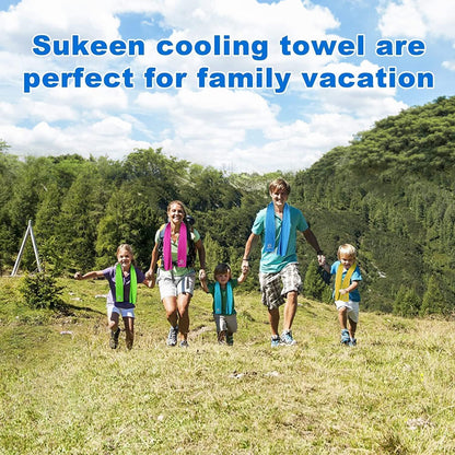 4Pack Cooling Towel (40"x12") for Neck and Face, Soft & Breathable Chilly Sports Towel, Quick-Drying Sweat Absorbing Cooling Neck Wraps Cooling for Yoga, Sport, Running, Workout