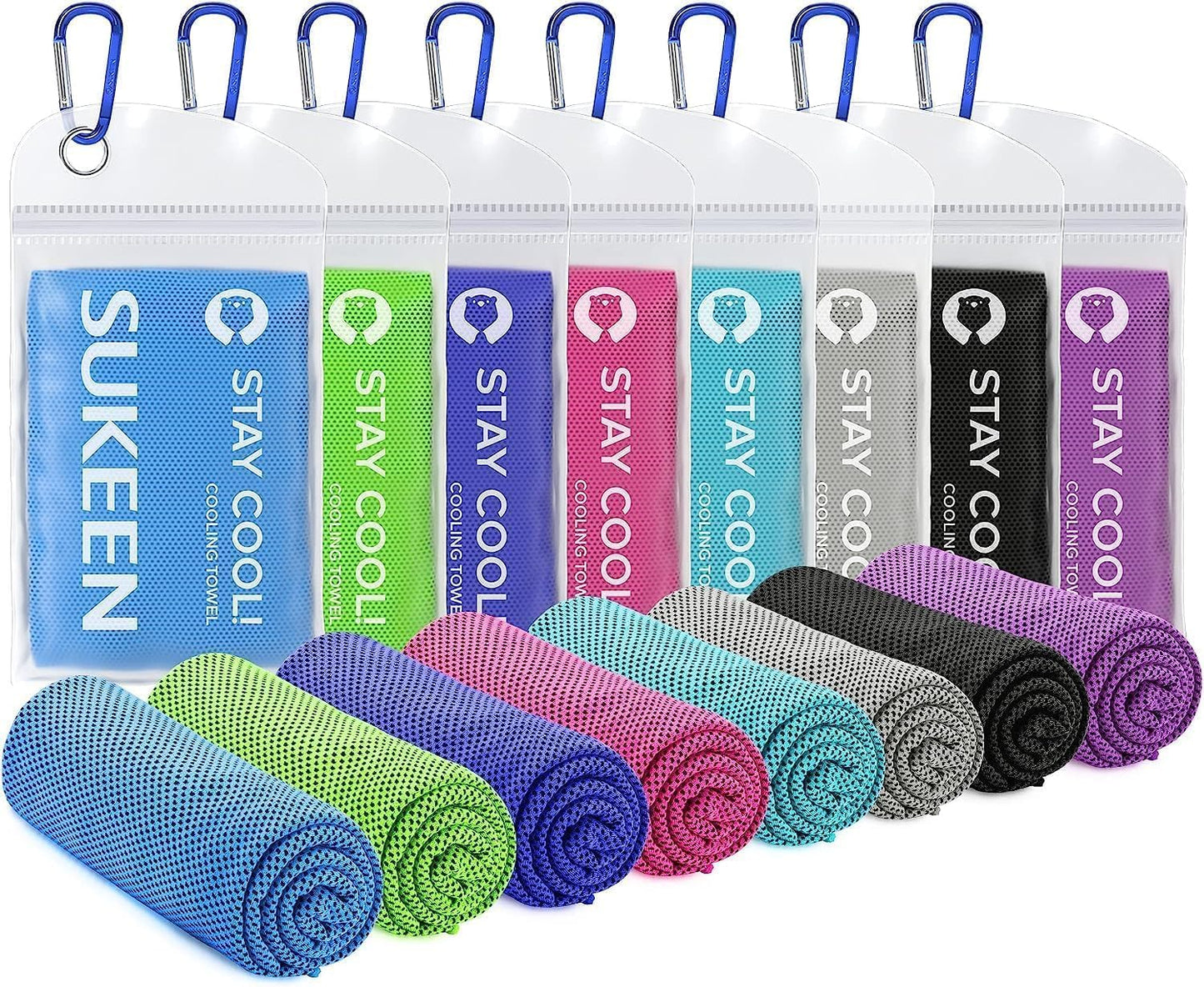 4Pack Cooling Towel (40"x12") for Neck and Face, Soft & Breathable Chilly Sports Towel, Quick-Drying Sweat Absorbing Cooling Neck Wraps Cooling for Yoga, Sport, Running, Workout
