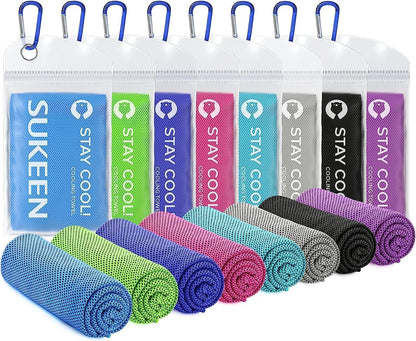 4Pack Cooling Towel (40"x12") for Neck and Face, Soft & Breathable Chilly Sports Towel, Quick-Drying Sweat Absorbing Cooling Neck Wraps Cooling for Yoga, Sport, Running, Workout