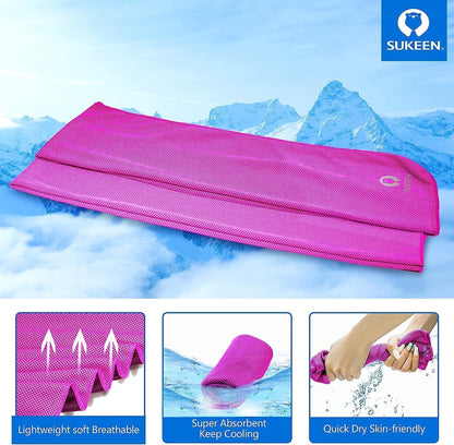4Pack Cooling Towel (40"x12") for Neck and Face, Soft & Breathable Chilly Sports Towel, Quick-Drying Sweat Absorbing Cooling Neck Wraps Cooling for Yoga, Sport, Running, Workout