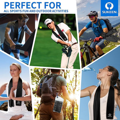 4Pack Cooling Towel (40"x12") for Neck and Face, Soft & Breathable Chilly Sports Towel, Quick-Drying Sweat Absorbing Cooling Neck Wraps Cooling for Yoga, Sport, Running, Workout