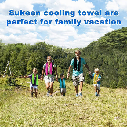 4Pack Cooling Towel (40"x12") for Neck and Face, Soft & Breathable Chilly Sports Towel, Quick-Drying Sweat Absorbing Cooling Neck Wraps Cooling for Yoga, Sport, Running, Workout