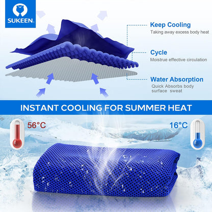 4Pack Cooling Towel (40"x12") for Neck and Face, Soft & Breathable Chilly Sports Towel, Quick-Drying Sweat Absorbing Cooling Neck Wraps Cooling for Yoga, Sport, Running, Workout