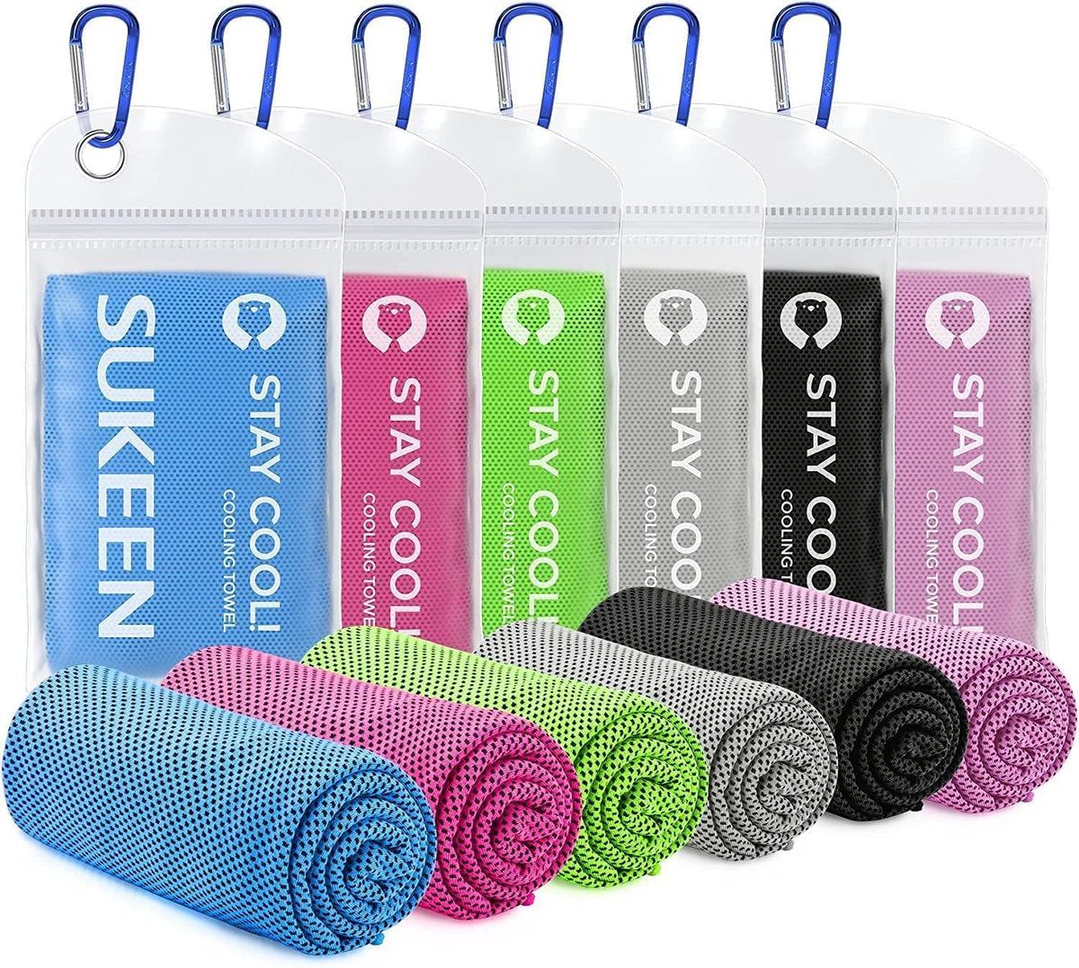 4Pack Cooling Towel (40"x12") for Neck and Face, Soft & Breathable Chilly Sports Towel, Quick-Drying Sweat Absorbing Cooling Neck Wraps Cooling for Yoga, Sport, Running, Workout