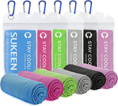 4Pack Cooling Towel (40"x12") for Neck and Face, Soft & Breathable Chilly Sports Towel, Quick-Drying Sweat Absorbing Cooling Neck Wraps Cooling for Yoga, Sport, Running, Workout