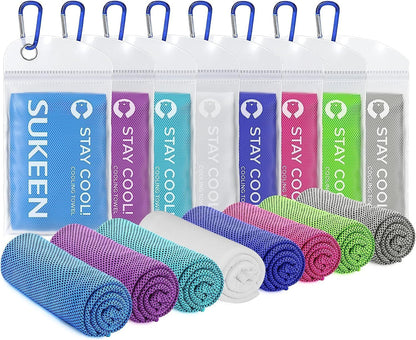 4Pack Cooling Towel (40"x12") for Neck and Face, Soft & Breathable Chilly Sports Towel, Quick-Drying Sweat Absorbing Cooling Neck Wraps Cooling for Yoga, Sport, Running, Workout