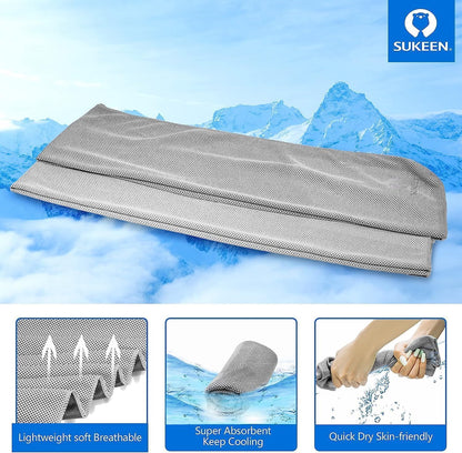 4Pack Cooling Towel (40"x12") for Neck and Face, Soft & Breathable Chilly Sports Towel, Quick-Drying Sweat Absorbing Cooling Neck Wraps Cooling for Yoga, Sport, Running, Workout
