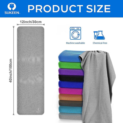 4Pack Cooling Towel (40"x12") for Neck and Face, Soft & Breathable Chilly Sports Towel, Quick-Drying Sweat Absorbing Cooling Neck Wraps Cooling for Yoga, Sport, Running, Workout