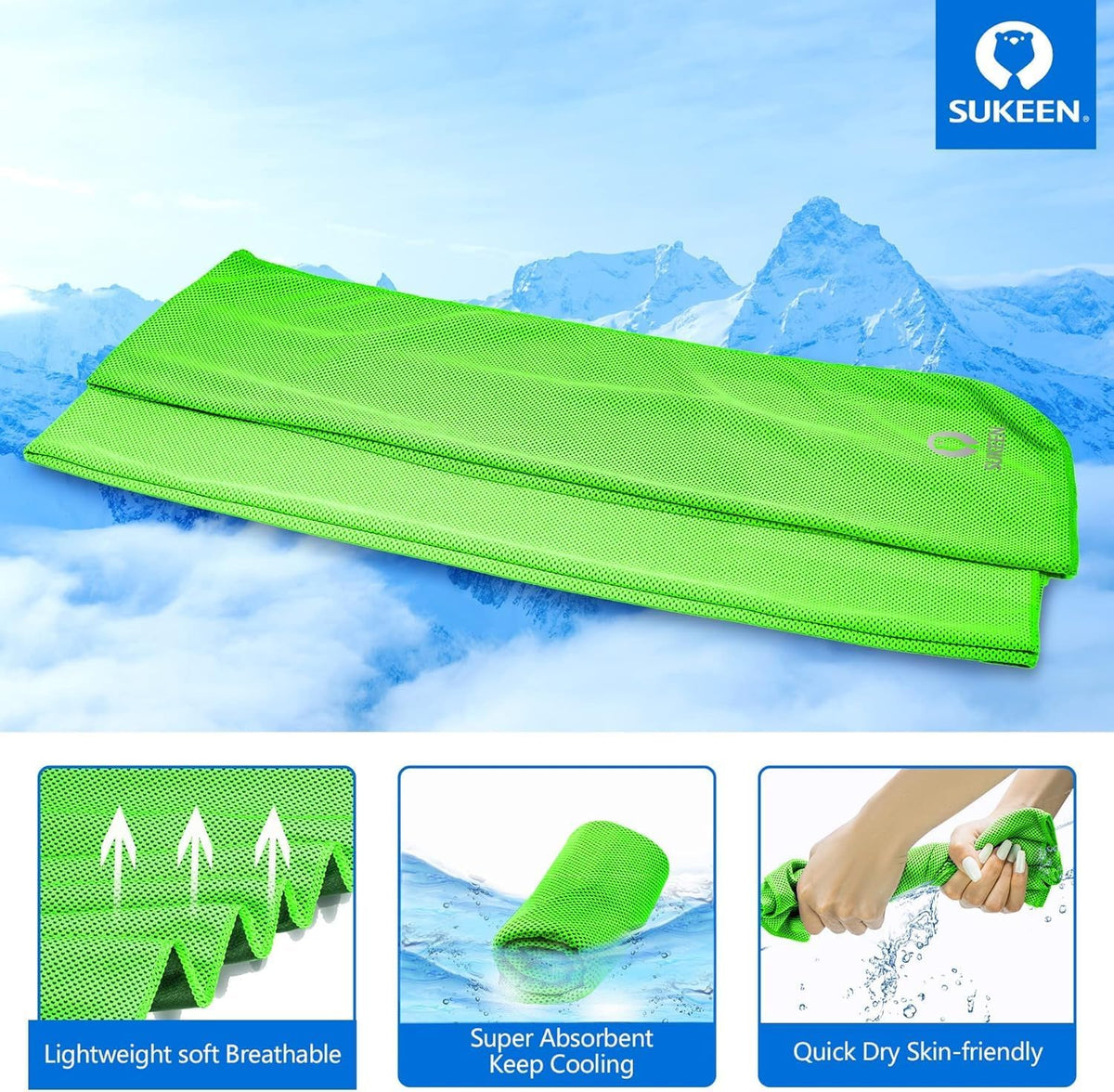 4Pack Cooling Towel (40"x12") for Neck and Face, Soft & Breathable Chilly Sports Towel, Quick-Drying Sweat Absorbing Cooling Neck Wraps Cooling for Yoga, Sport, Running, Workout