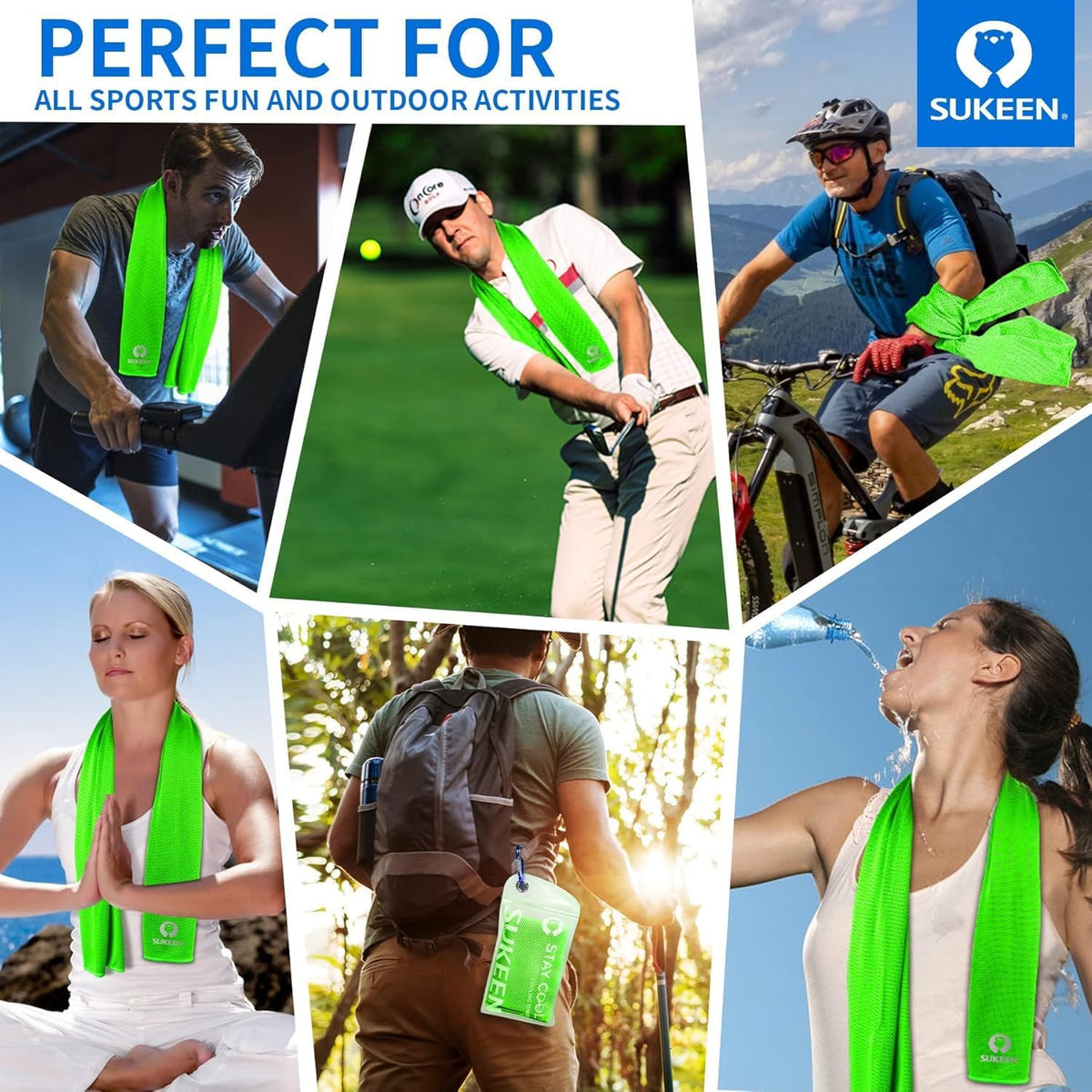 4Pack Cooling Towel (40"x12") for Neck and Face, Soft & Breathable Chilly Sports Towel, Quick-Drying Sweat Absorbing Cooling Neck Wraps Cooling for Yoga, Sport, Running, Workout