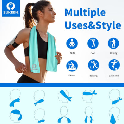 4Pack Cooling Towel (40"x12") for Neck and Face, Soft & Breathable Chilly Sports Towel, Quick-Drying Sweat Absorbing Cooling Neck Wraps Cooling for Yoga, Sport, Running, Workout