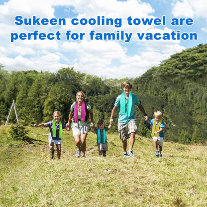 4Pack Cooling Towel (40"x12") for Neck and Face, Soft & Breathable Chilly Sports Towel, Quick-Drying Sweat Absorbing Cooling Neck Wraps Cooling for Yoga, Sport, Running, Workout