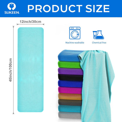 4Pack Cooling Towel (40"x12") for Neck and Face, Soft & Breathable Chilly Sports Towel, Quick-Drying Sweat Absorbing Cooling Neck Wraps Cooling for Yoga, Sport, Running, Workout