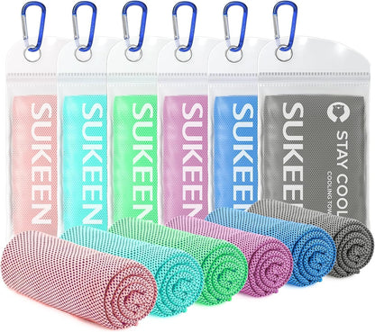 4Pack Cooling Towel (40"x12") for Neck and Face, Soft & Breathable Chilly Sports Towel, Quick-Drying Sweat Absorbing Cooling Neck Wraps Cooling for Yoga, Sport, Running, Workout