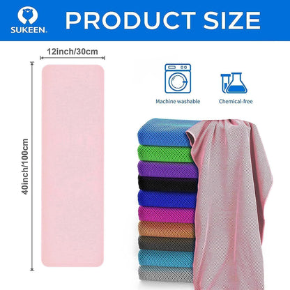 4Pack Cooling Towel (40"x12") for Neck and Face, Soft & Breathable Chilly Sports Towel, Quick-Drying Sweat Absorbing Cooling Neck Wraps Cooling for Yoga, Sport, Running, Workout