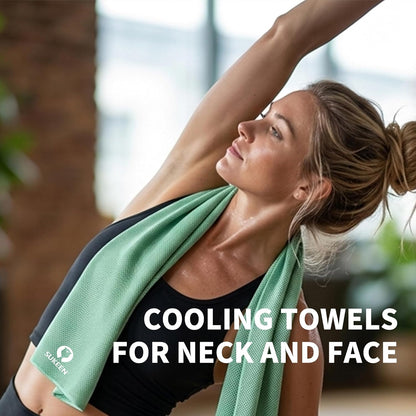 4Pack Cooling Towel (40"x12") for Neck and Face, Soft & Breathable Chilly Sports Towel, Quick-Drying Sweat Absorbing Cooling Neck Wraps Cooling for Yoga, Sport, Running, Workout