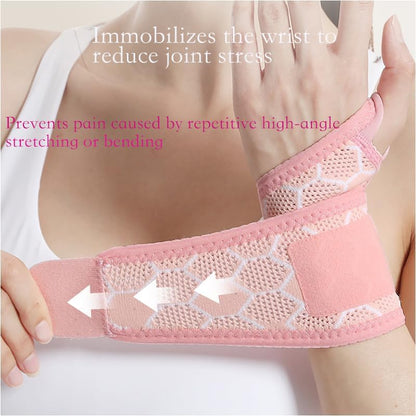 Pink Wrist Brace 2 Pack, Adjustable Support for Women Workout | 2 Pack pink compression wrist wraps, high elastic breathable fabric, adjustable fit for yoga pilates gym daily work