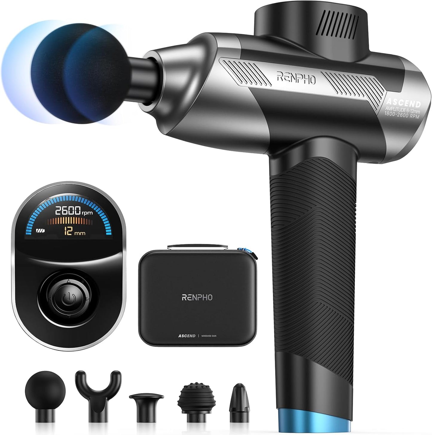 Active Power Massage Gun Deep Tissue with 12mm Amplitude, Gifts for Men Women FSA Eligible Percussion Muscle Massager, Portable Electric Handheld Massage Gun with LED Touch Display HSA