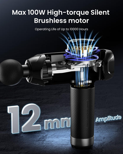 Active Power Massage Gun Deep Tissue with 12mm Amplitude, Gifts for Men Women FSA Eligible Percussion Muscle Massager, Portable Electric Handheld Massage Gun with LED Touch Display HSA