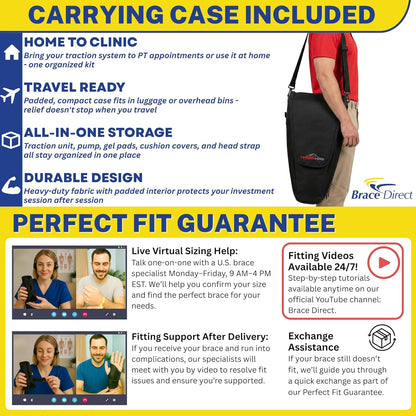 Cervical Traction Device - Spinal Decompression & Neck Pain Relief, Herniated Disc & Spondylosis Support with Hot Cold Therapy - E0849 (Portable - Adjustable Traction up to 40 lbs)