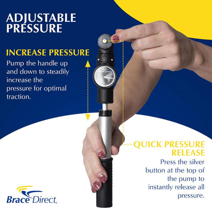 Cervical Traction Device - Spinal Decompression & Neck Pain Relief, Herniated Disc & Spondylosis Support with Hot Cold Therapy - E0849 (Portable - Adjustable Traction up to 40 lbs)