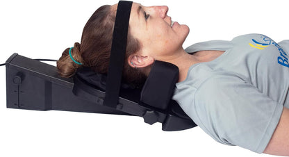 Cervical Traction Device - Spinal Decompression & Neck Pain Relief, Herniated Disc & Spondylosis Support with Hot Cold Therapy - E0849 (Portable - Adjustable Traction up to 40 lbs)