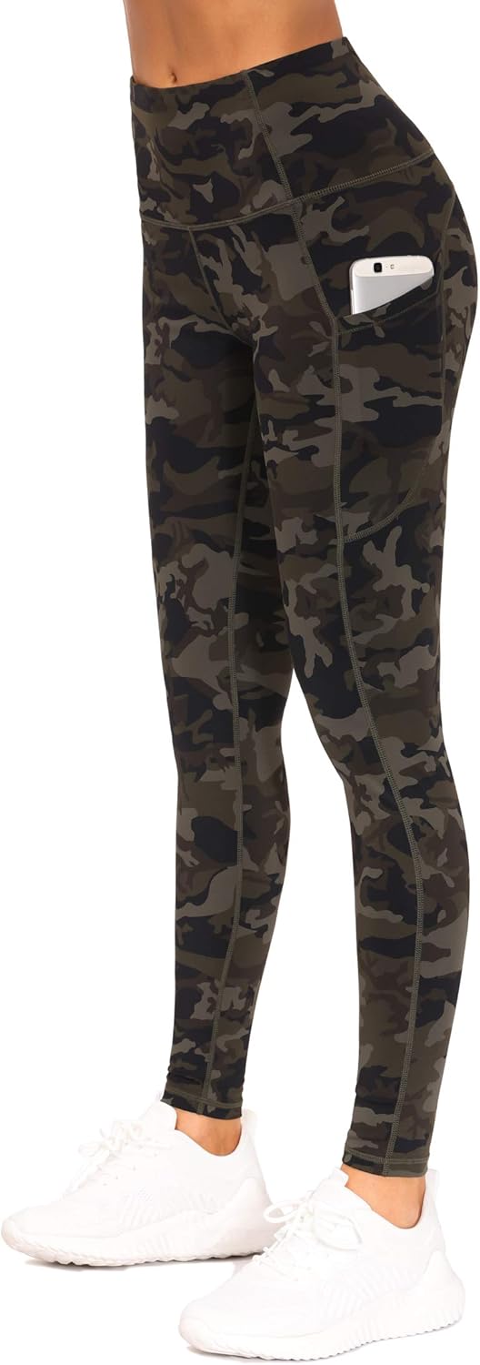 Thick High Waist Yoga Pants with Pockets, Tummy Control Workout Running Yoga Leggings for Women - Colors B