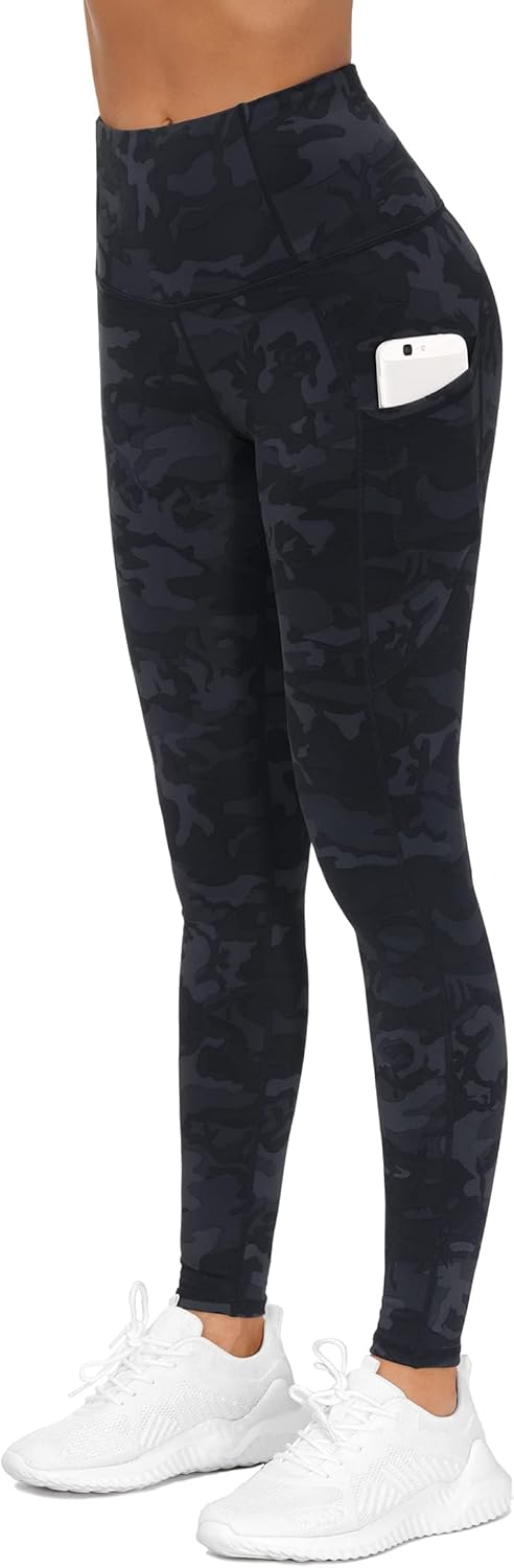 Thick High Waist Yoga Pants with Pockets, Tummy Control Workout Running Yoga Leggings for Women - Colors B