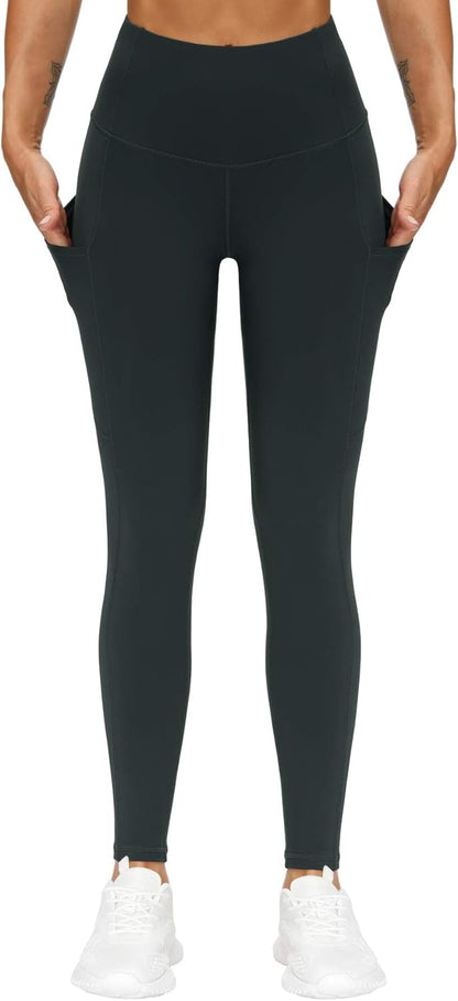 Thick High Waist Yoga Pants with Pockets, Tummy Control Workout Running Yoga Leggings for Women - Colors B