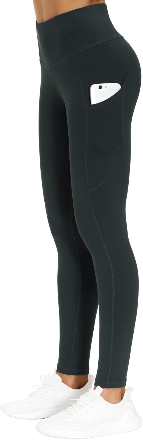 Thick High Waist Yoga Pants with Pockets, Tummy Control Workout Running Yoga Leggings for Women - Colors B