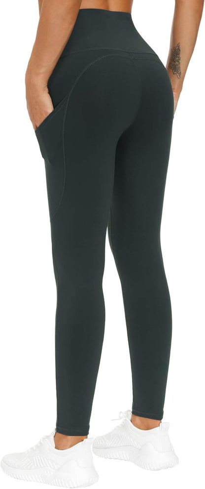 Thick High Waist Yoga Pants with Pockets, Tummy Control Workout Running Yoga Leggings for Women - Colors B