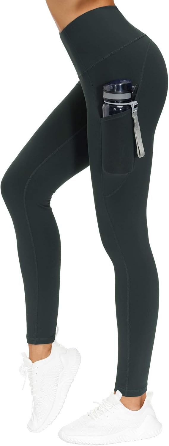 Thick High Waist Yoga Pants with Pockets, Tummy Control Workout Running Yoga Leggings for Women - Colors B