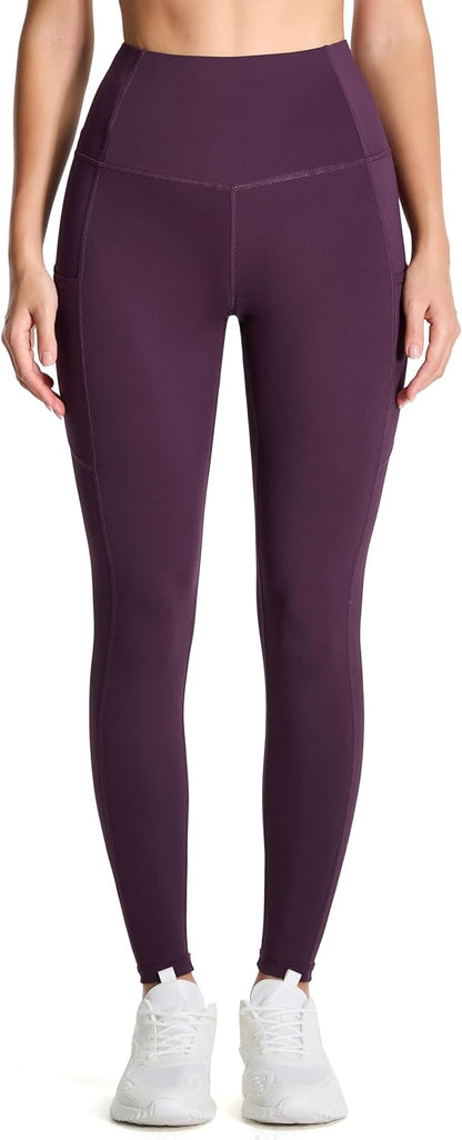 Thick High Waist Yoga Pants with Pockets, Tummy Control Workout Running Yoga Leggings for Women - Colors B
