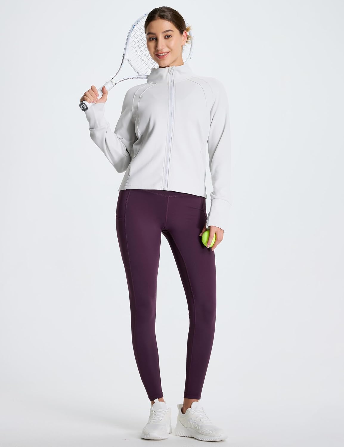 Thick High Waist Yoga Pants with Pockets, Tummy Control Workout Running Yoga Leggings for Women - Colors B