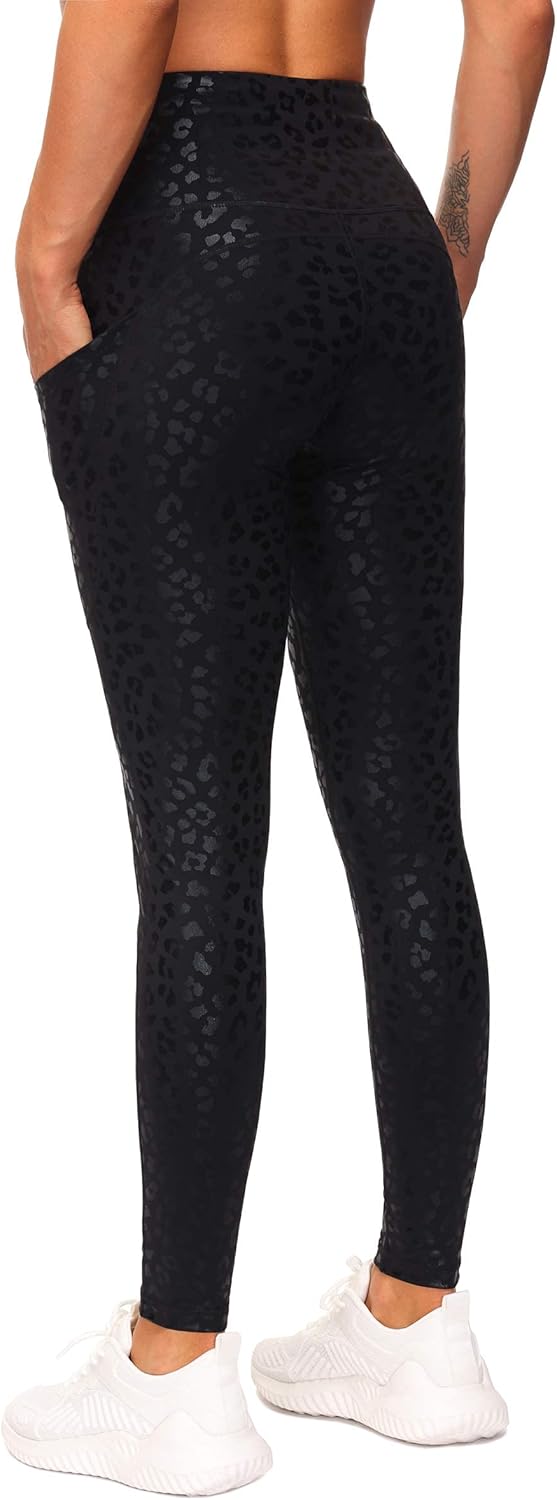 Thick High Waist Yoga Pants with Pockets, Tummy Control Workout Running Yoga Leggings for Women - Colors B