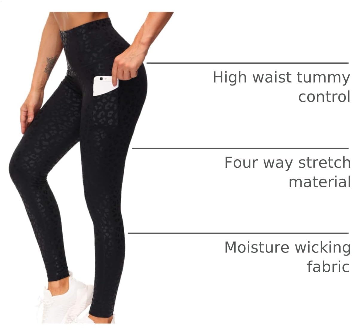 Thick High Waist Yoga Pants with Pockets, Tummy Control Workout Running Yoga Leggings for Women - Colors B