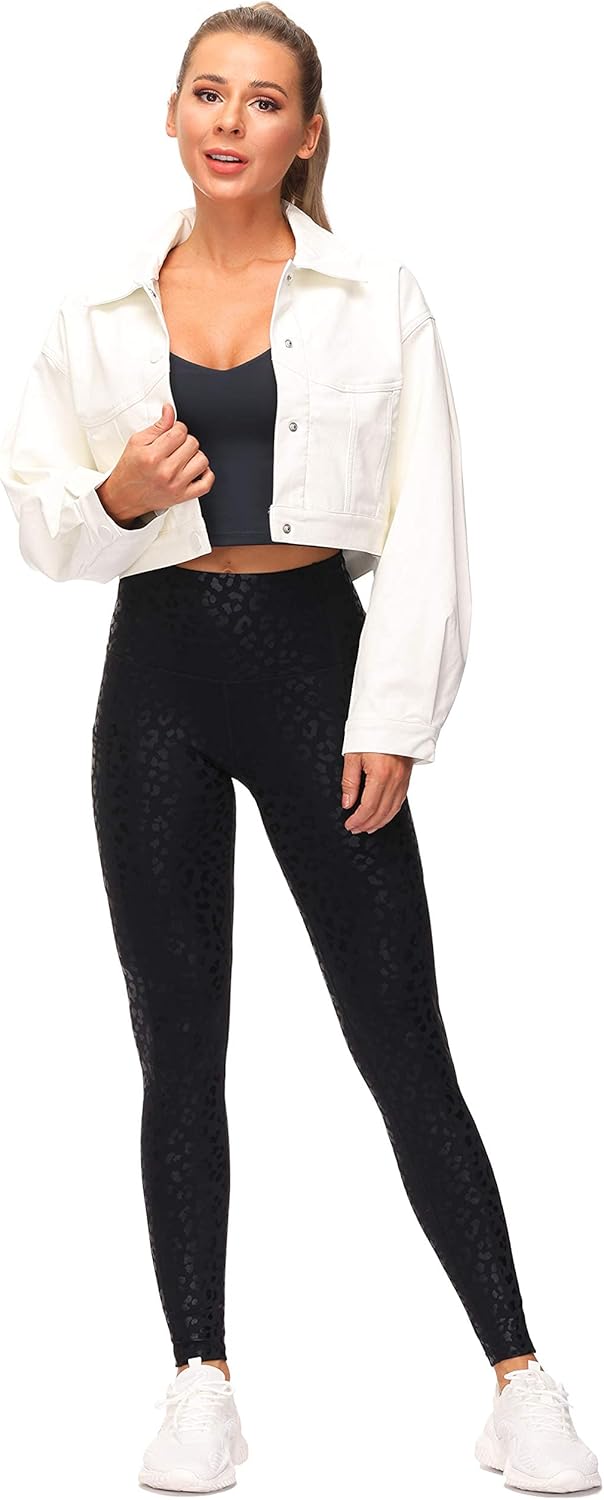 Thick High Waist Yoga Pants with Pockets, Tummy Control Workout Running Yoga Leggings for Women - Colors B