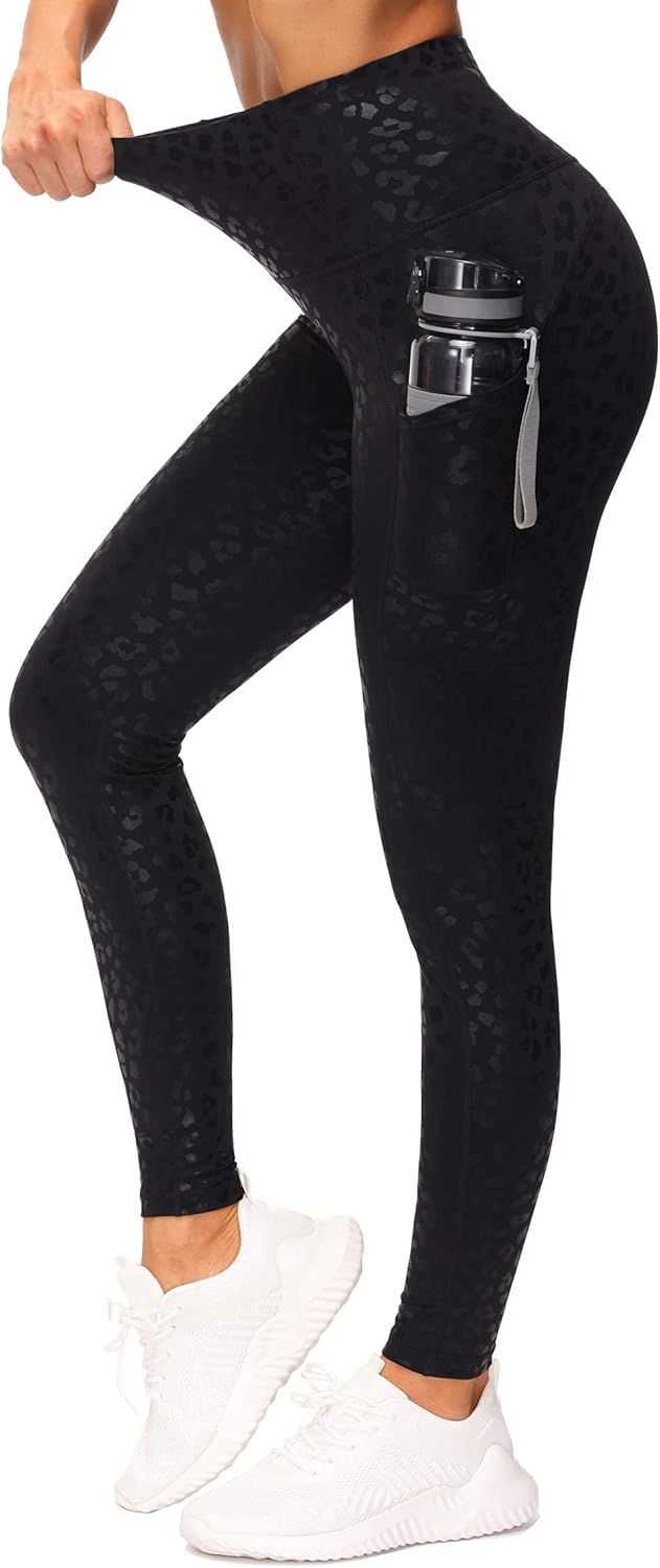 Thick High Waist Yoga Pants with Pockets, Tummy Control Workout Running Yoga Leggings for Women - Colors B